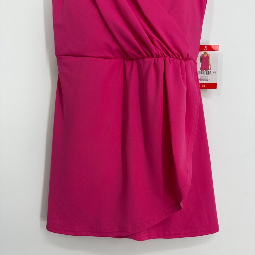Lands' End One Piece Swimsuit XS Swim Dress Tulip Wrap Pink Chlorine Resist NWT - Picture 9 of 12